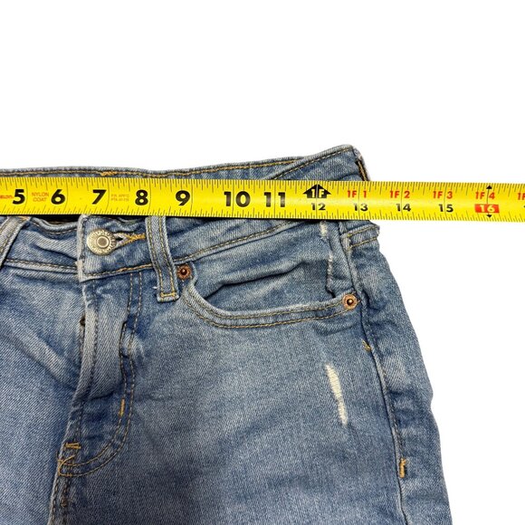 Old Navy O.G. Straight Distressed Jeans Size 0 Light Blue Denim Casual Pants - Picture 5 of 7